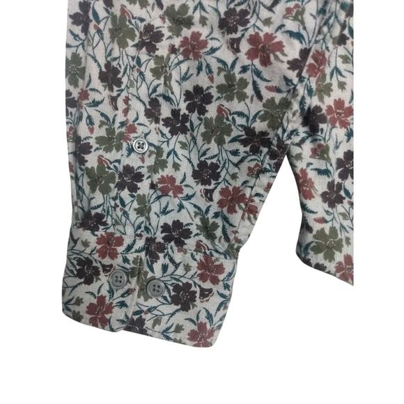 EXPRESS Men's Sz M Floral Pattern Classic Soft Wash Button Down Shirt - Picture 4 of 6